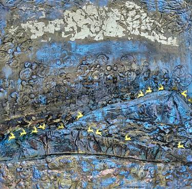 Original Abstract Expressionism Christmas Paintings by Diana Scherpenisse