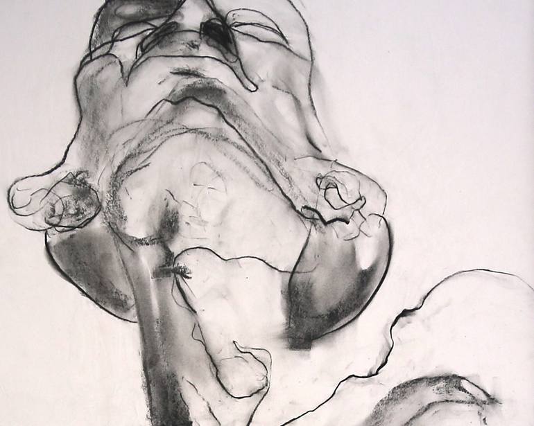 Original Figurative Nude Drawing by Arghaël -