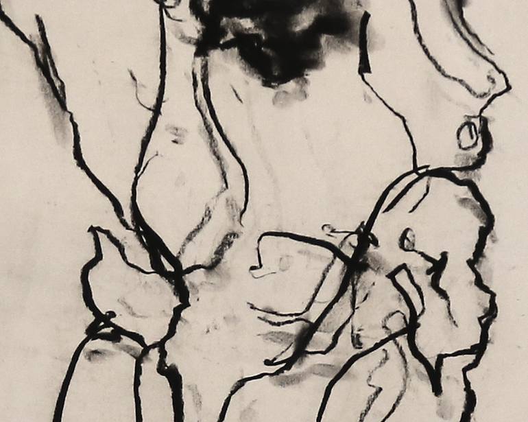 Original Figurative Nude Drawing by Arghaël -