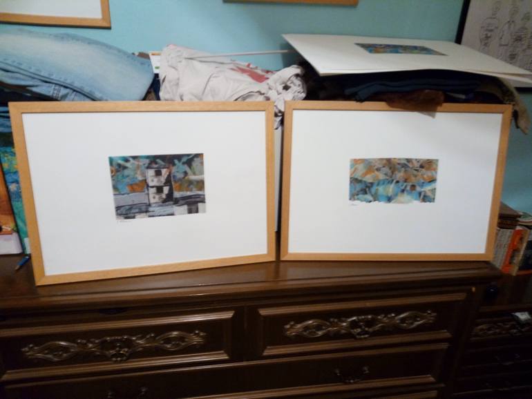 Original Abstract Landscape Drawing by Gianfranco Mammi
