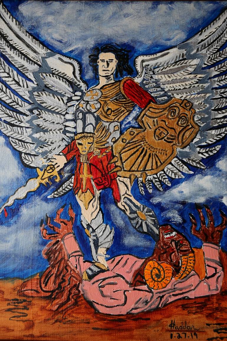 st michael slaying the devil design