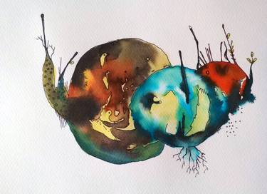 Original Abstract Expressionism Fish Paintings by Anamika Singh
