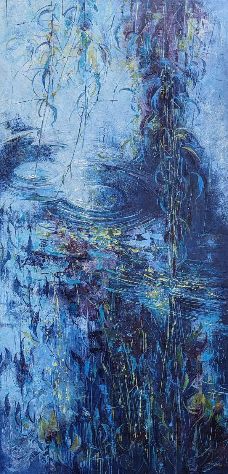 Original Nature Painting by Nadine Pillon  Contemporary Art on Canvas  Gouttes de lumieres