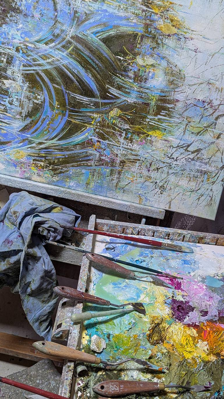 Original Abstract Water Painting by Nadine Pillon