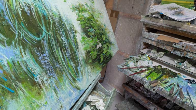 Original Abstract Water Painting by Nadine Pillon
