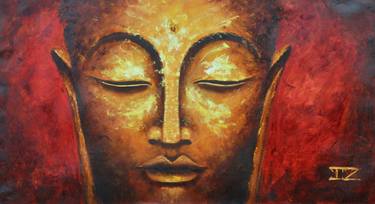 oil painting, modern art, "Magical Buddha", canvas art, paintings thumb