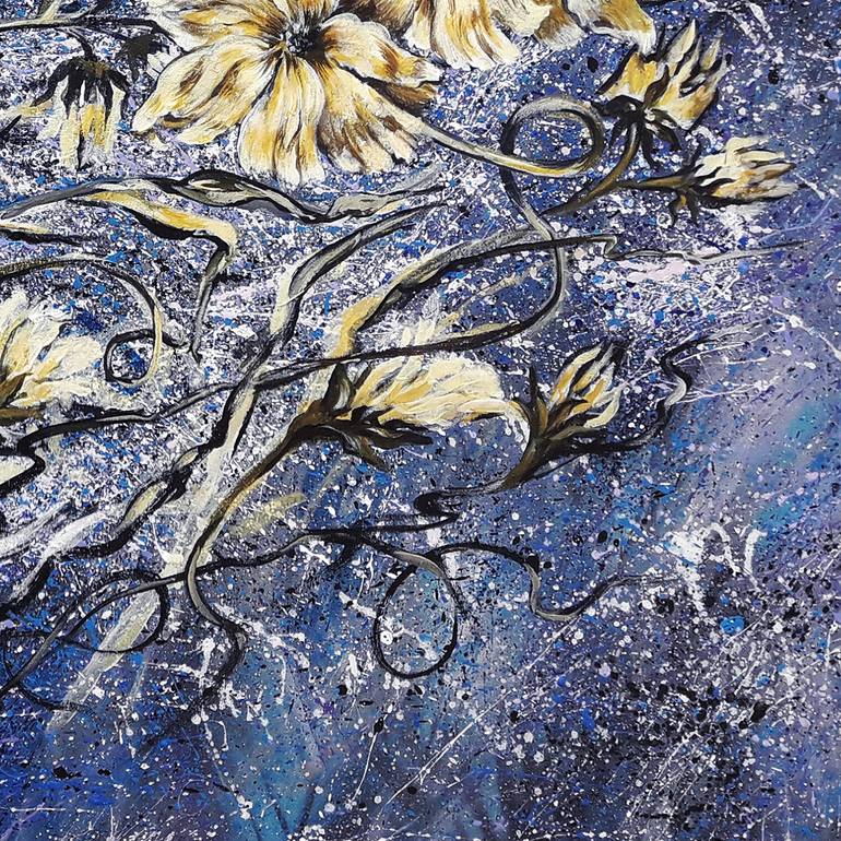 Original Abstract Expressionism Floral Painting by Eduard Galumov