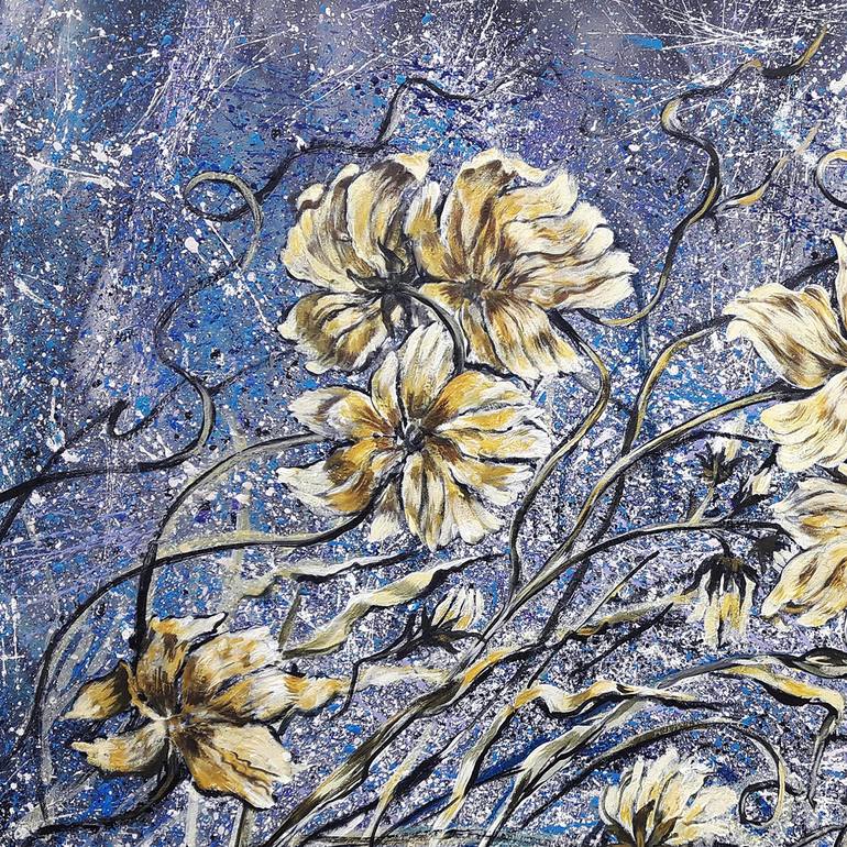 Original Abstract Expressionism Floral Painting by Eduard Galumov