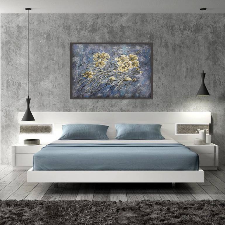 Original Abstract Expressionism Floral Painting by Eduard Galumov