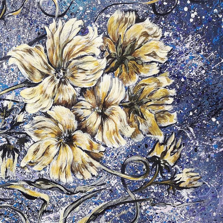 Original Abstract Expressionism Floral Painting by Eduard Galumov