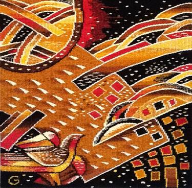 Saatchi Art Artist Eduard Galumov; Paintings, “Red Hand Weaved Tapestry” #art