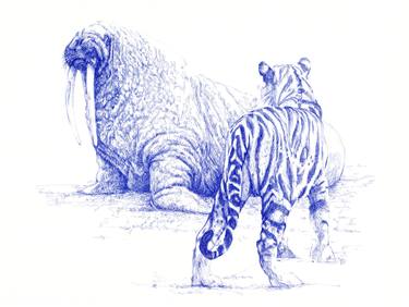 Original Figurative Animal Drawings by Amaury d'Andigné