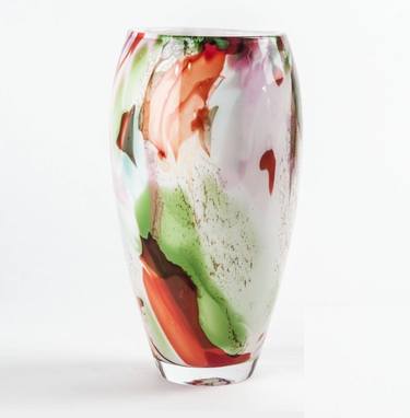 Glass Art Vase 'Happiness' thumb