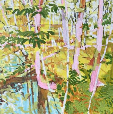Saatchi Art Artist Randall Mattheis; Painting, “Yellow Saplings in the Forest” #art