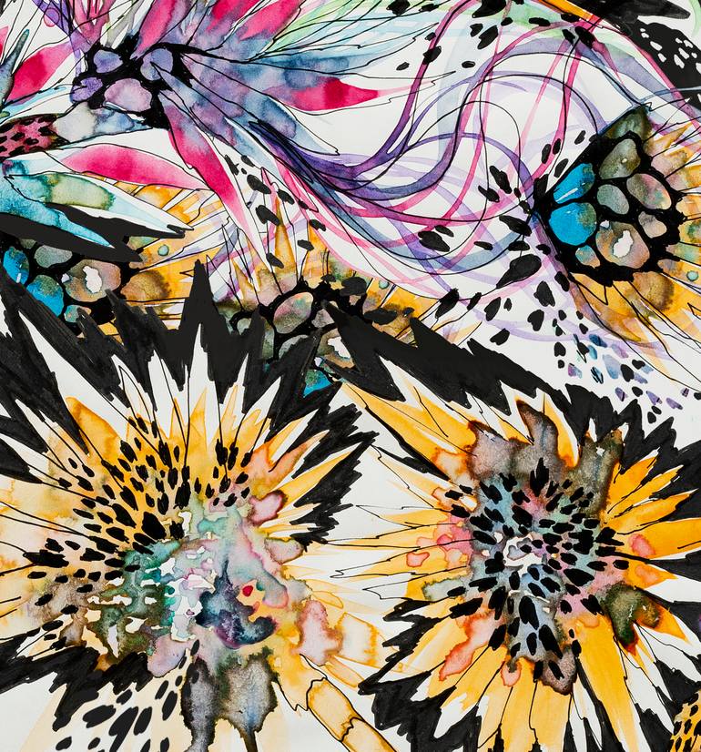 Original Abstract Nature Mixed Media by Daniela Arboleda Rosati