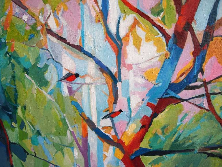 Original Painterly Abstraction Nature Painting by Tulika Das