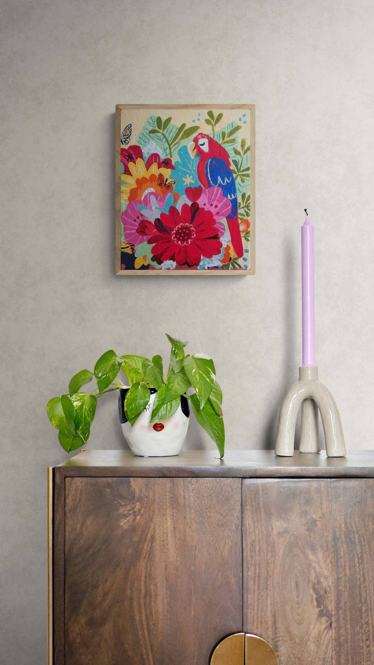 Original Folk Garden Painting by Tulika Das