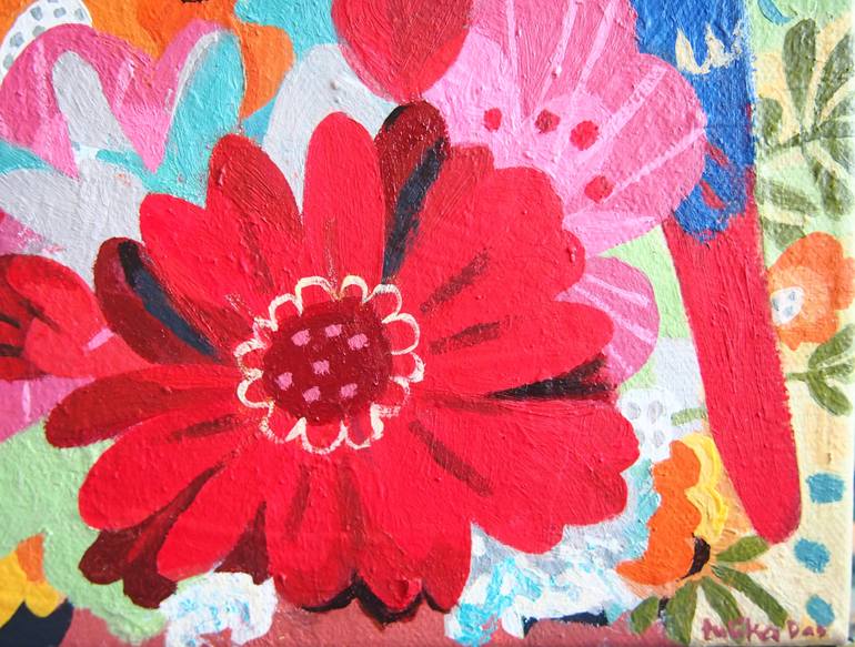 Original Folk Garden Painting by Tulika Das