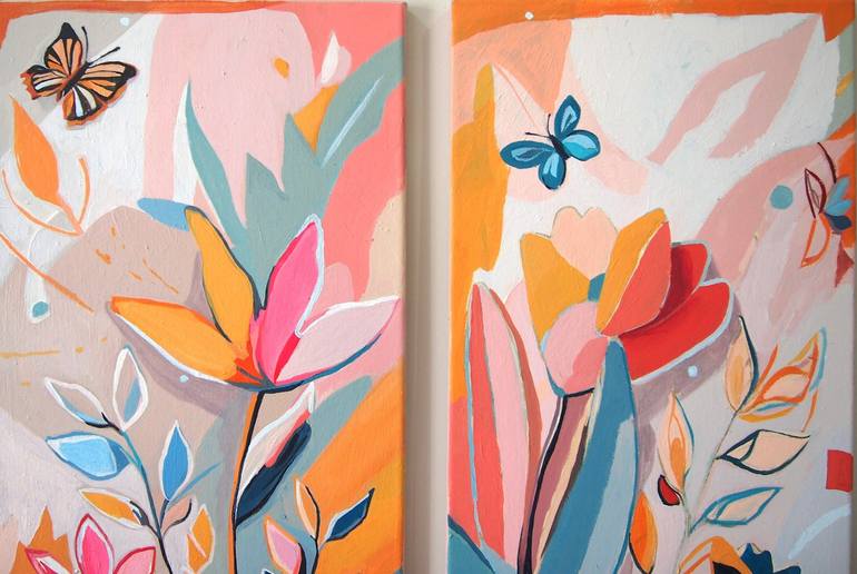 Original Abstract Garden Painting by Tulika Das