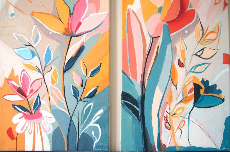 Original Abstract Garden Painting by Tulika Das