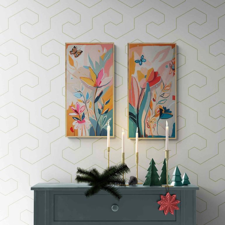 Original Abstract Garden Painting by Tulika Das