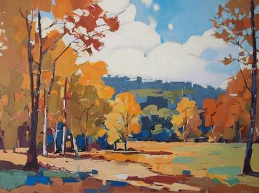 Original Illustration Landscape Painting by Tulika Das