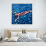 Commission on a 100% duck cotton canvas is of size 91 cm (W) x 91 cm (H) x 3.5 cm (D), framed in oak float frame.

The edges are painted bluish black to align with the frame shadow.

The surface has been triple-sprayed with high quality varnish for long lasting sheen that will also protect the colours.

A certificate of authenticity will come along with its package and signature is at the bottom right corner.