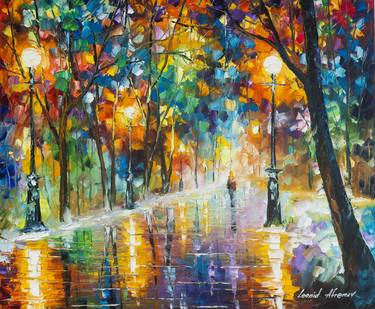 WINTER COLORS OF LOVE — Original Oil Painting On Canvas By Leonid Afremov thumb