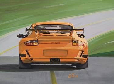 Porsche 911 GT3RS Acrylic painting on canvas board thumb