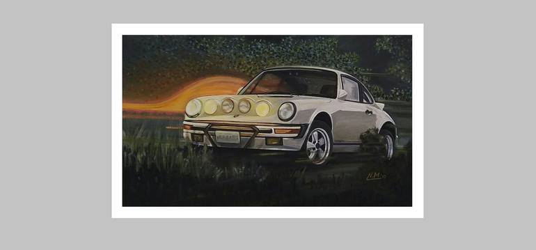 Original Car Painting by NIKOLAOS MOSCHOUTIS