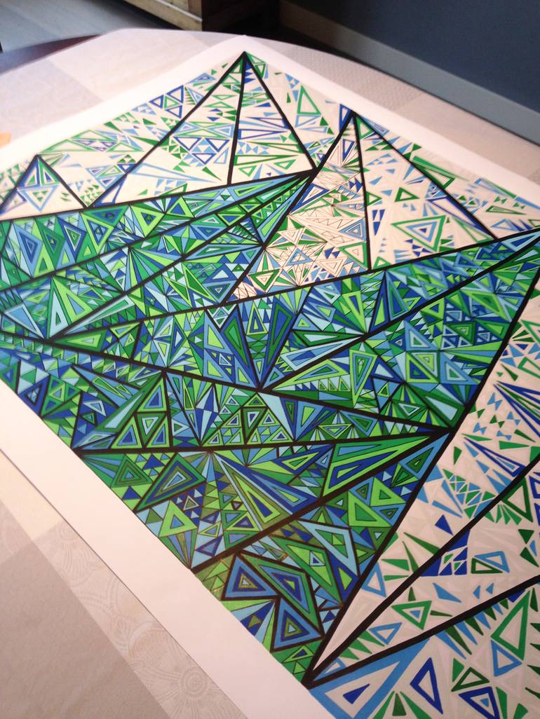 Original Geometric Abstract Painting by Gregory Dubus