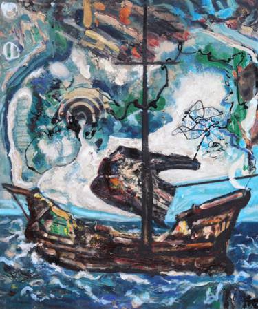Original Surrealism Boat Paintings by Diarmuid Boyd