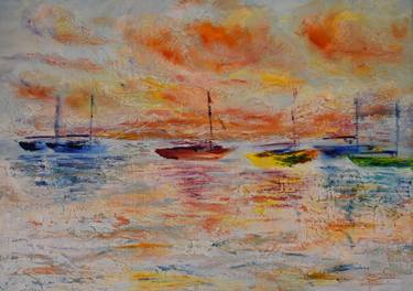 Print of Sailboat Paintings by Anil Sawe