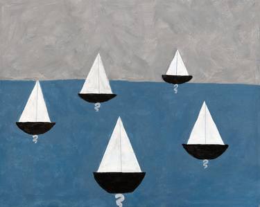 Original Modern Boat Paintings by Deborah Boyd