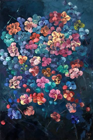 Print of Expressionism Floral Paintings by Lola Buero