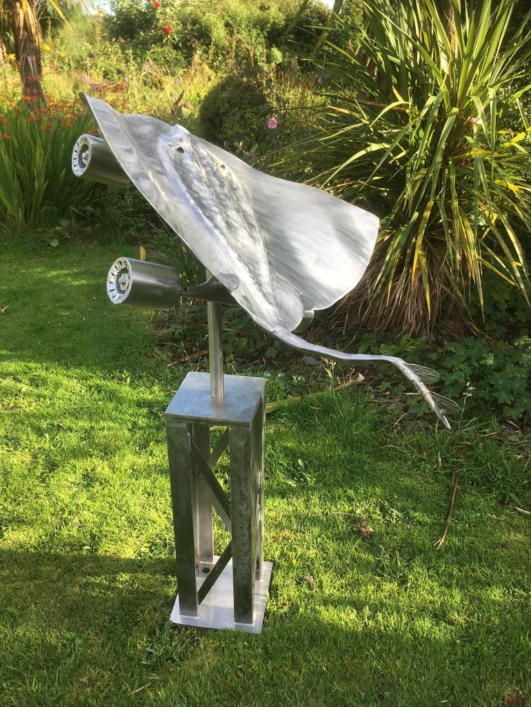 Original Abstract Fish Sculpture by Nigel Connell Bass