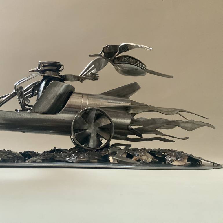 Original Conceptual Transportation Sculpture by Nigel Connell Bass
