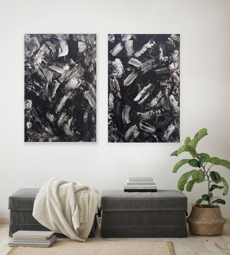 Original Abstract Expressionism Abstract Painting by Pandora Owl