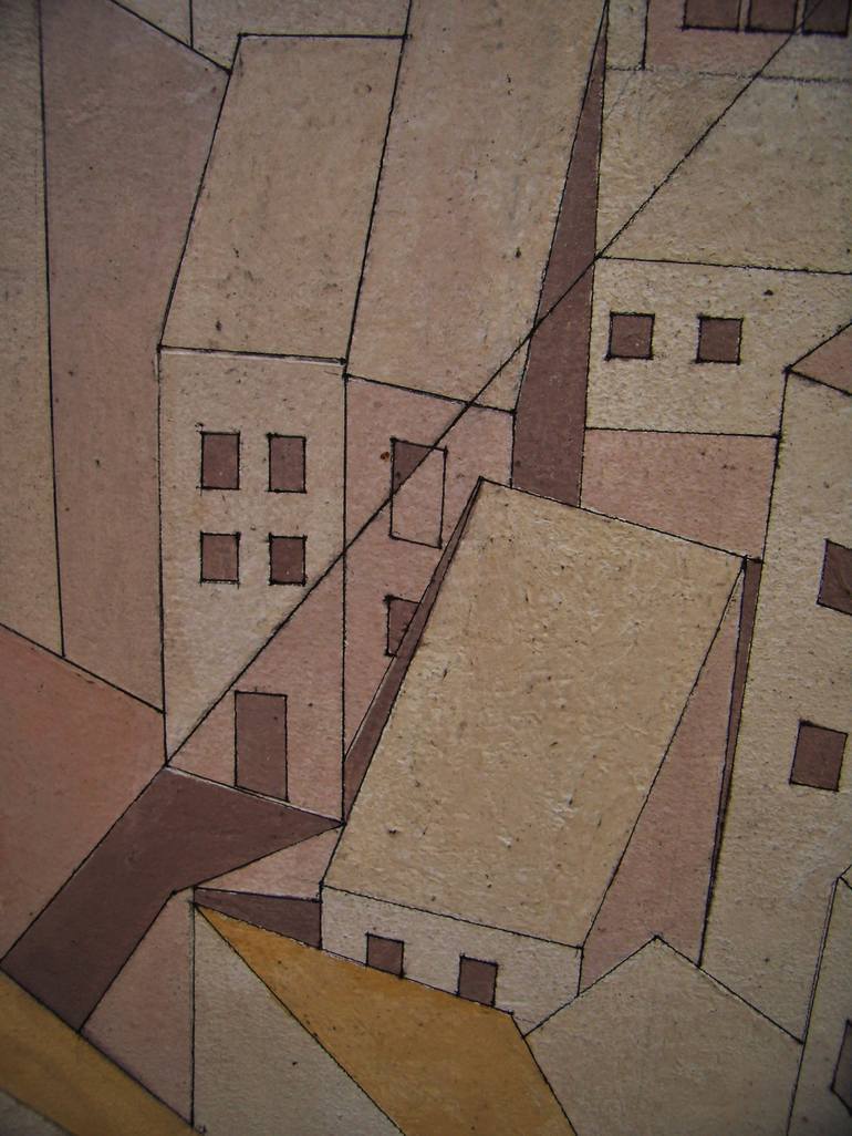 Original Cubism Landscape Painting by Daniel Leal