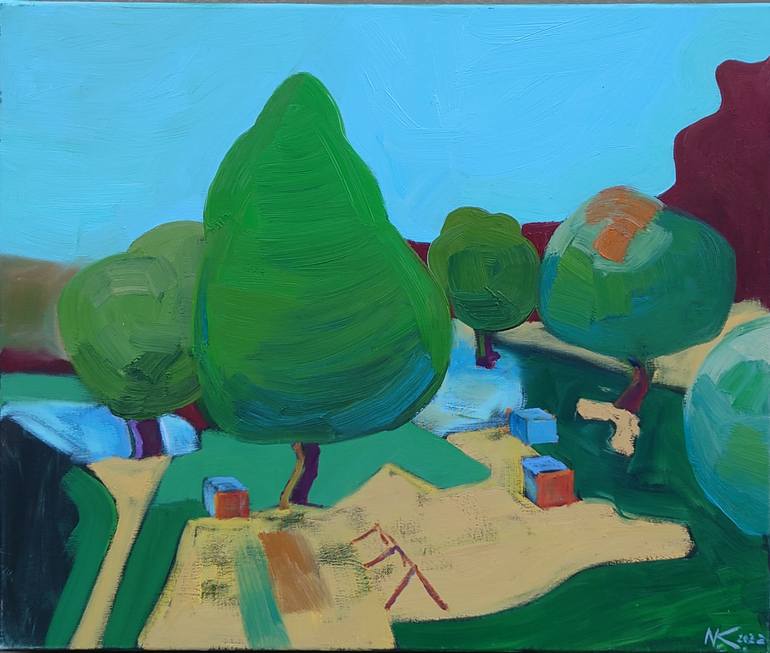 Original Landscape Painting by Nerijus Kisielius | Abstract Art on Canvas | The Architecture of Silence