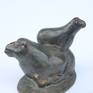 Bronze sculpture is about sheep life. I have a flock of heritage sheep, I love watching them. Sheep inspires me . You have to calm down, to stay still, to be in quiet and then it is possible find simple, beautiful and interesting things. Mother and lamb together.
Edition 1/5