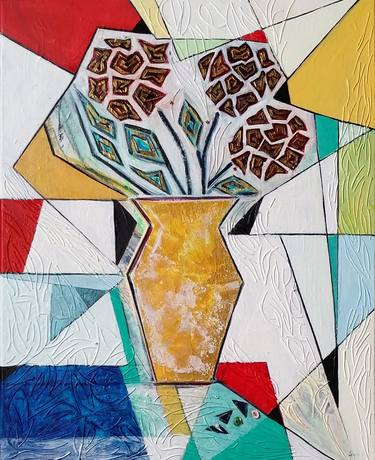 Print of Cubism Floral Paintings by Liz Sun A Yoon