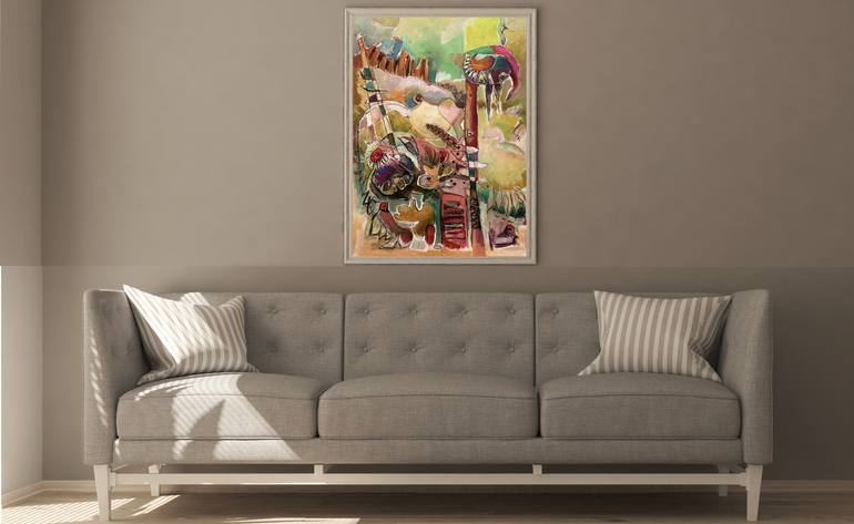 Original Abstract Expressionism Abstract Painting by Florence Laurent Minouflet