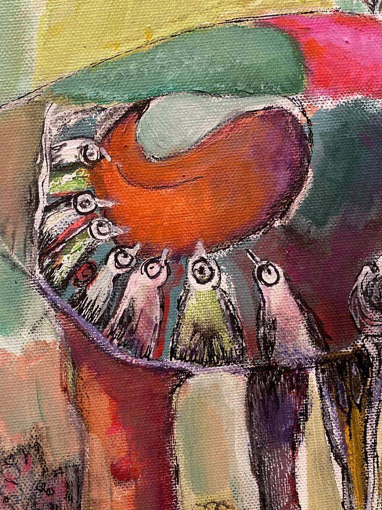 Original Abstract Expressionism Abstract Painting by Florence Laurent Minouflet