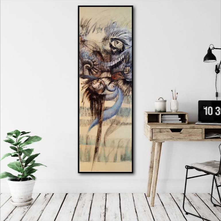 Original Abstract Animal Painting by Florence Laurent Minouflet