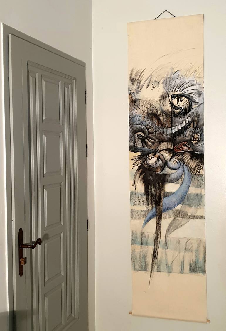 Original Abstract Animal Painting by Florence Laurent Minouflet