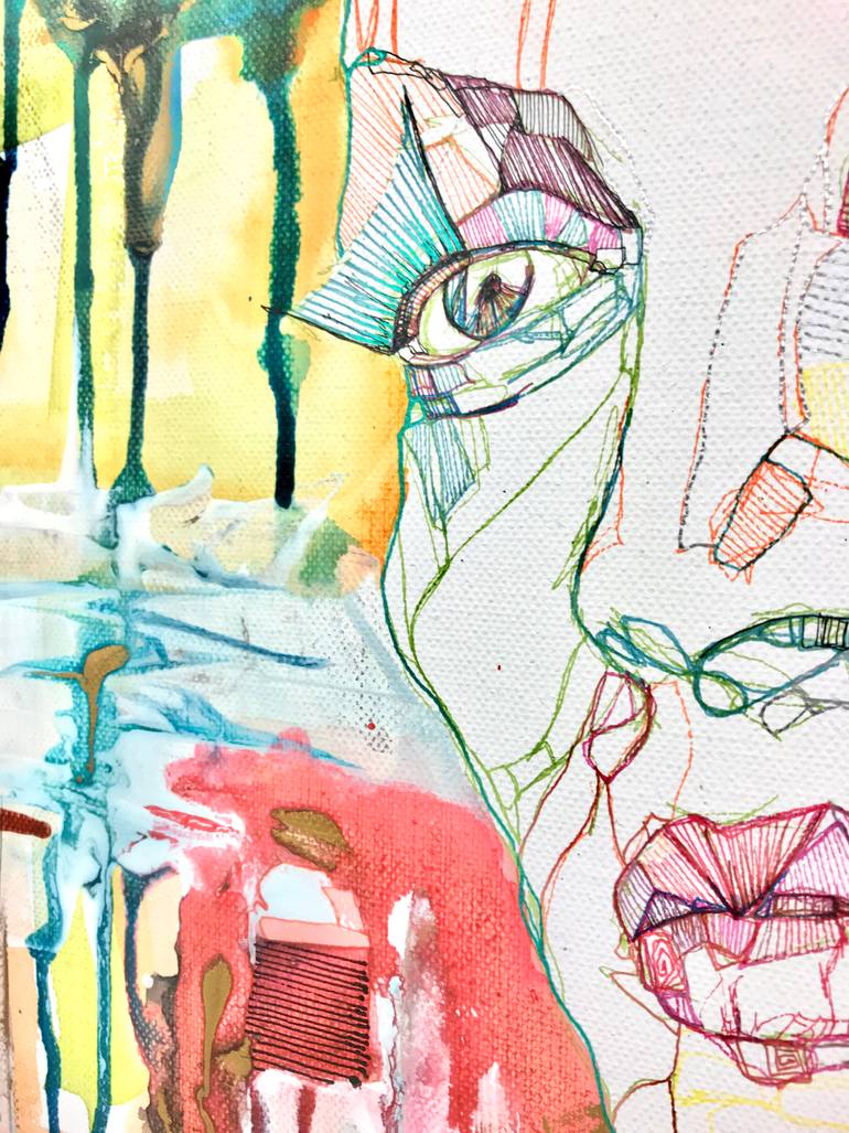 Original Expressionism People Painting by Karmen Kraft