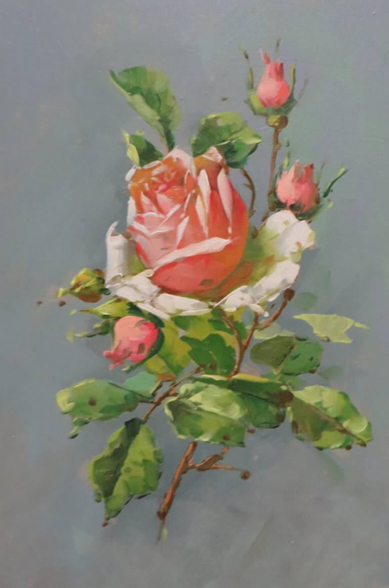 Small Rose Painting by Solmaz Mardaneh | Saatchi Art