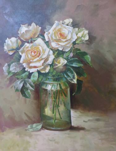 White Roses and Vase thumb