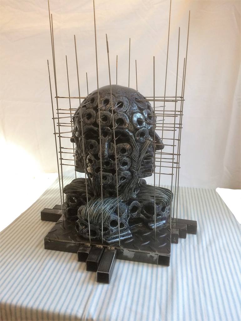Original Abstract Expressionism People Sculpture by Clou Thierry And Fabienne